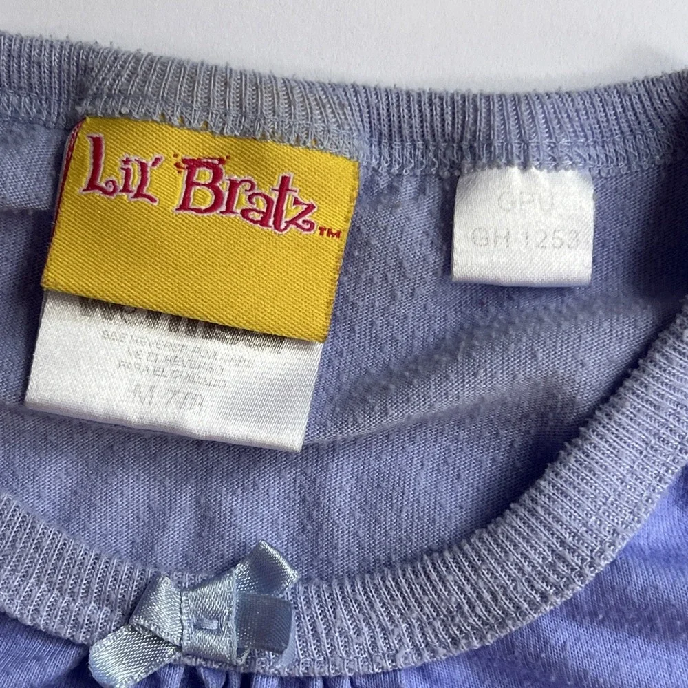 VTG Y2K Lil Bratz Garden Glam Nightgown Girls M 7/8 Purple Sleep Dress RARE